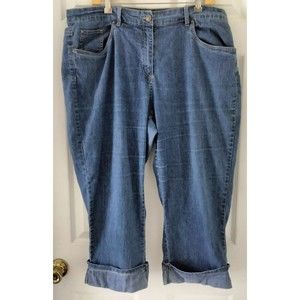 Ruby Rd Capri Jean Women Size 16W Zipper Cuffed 23.5" Inseam RN 107680